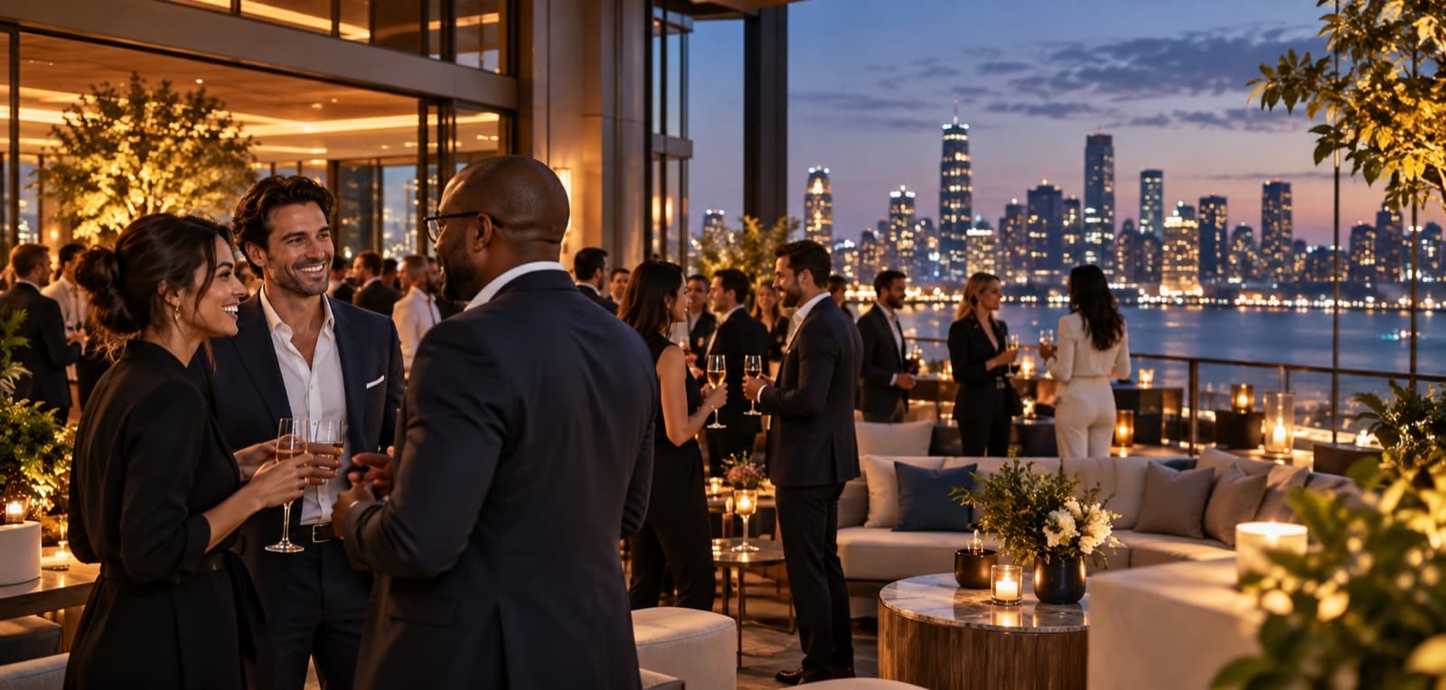 A welcoming international business reception