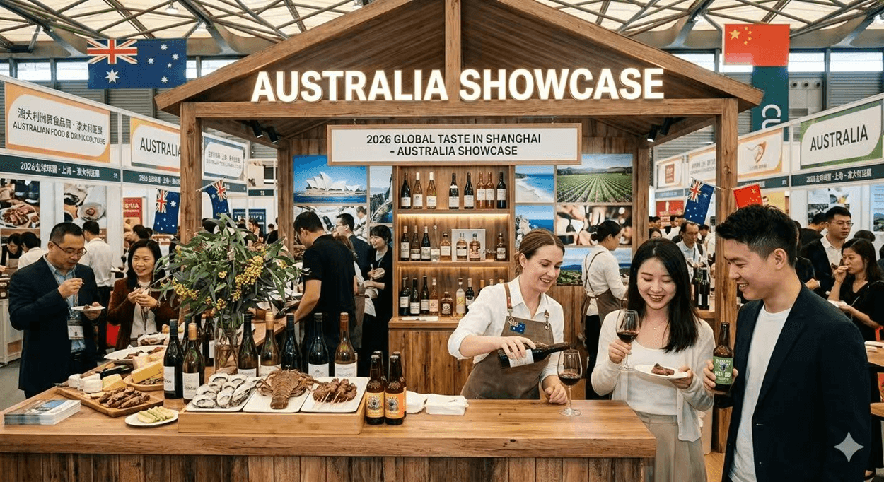 Australia showcase booth at Global Taste in Shanghai.