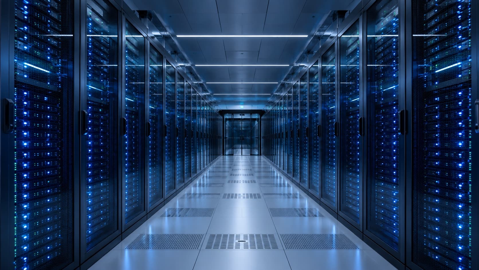 Data centre infrastructure visual for Keiraku Shoji corporate demo.